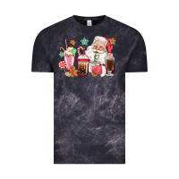 Cloud Black pink santa christmas santa coffe cups Vintage Tee - CowGirlArtShop