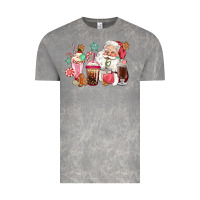 Cloud Rock pink santa christmas santa coffe cups Vintage Tee - CowGirlArtShop