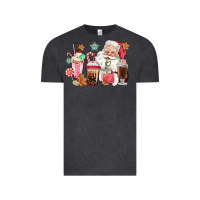 Vintage Black pink santa christmas santa coffe cups Vintage Tee - CowGirlArtShop