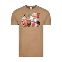Vintage Coffee pink santa christmas santa coffe cups Vintage Tee - CowGirlArtShop