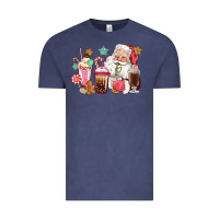 Vintage Denim pink santa christmas santa coffe cups Vintage Tee - CowGirlArtShop
