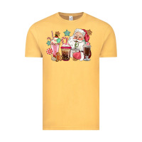 Vintage Mustard pink santa christmas santa coffe cups Vintage Tee - CowGirlArtShop