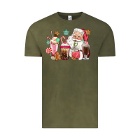 Vintage Olive pink santa christmas santa coffe cups Vintage Tee - CowGirlArtShop