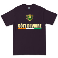 Plum Cote d_Ivoire National Flag Ivory Coast Coat Of Arms Gift Premium Tee - trangStudio