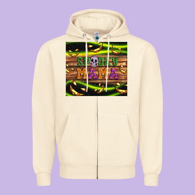 Spooky Mama Zipper Hoodie Designed By Artiststas