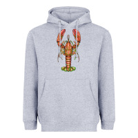 Heather Grey lobster Heavyweight Hoodie - BarkalooDesign