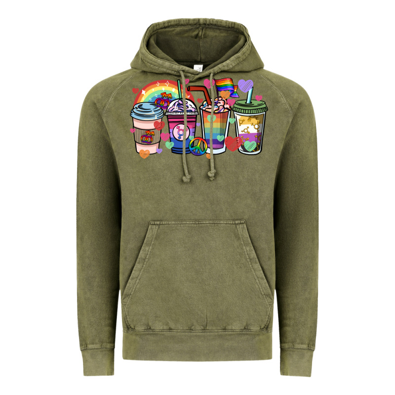Lgbtq Coffee Cups Vintage Hoodie by HowdyJamesFarm | Teevron