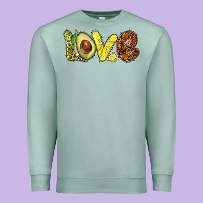 Love Avocado Premium Sweatshirt Designed By Barkaloodesign