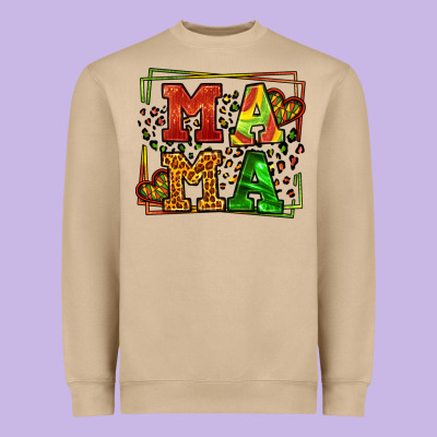 Juneteenth Leopard Frame Mama Mother's Day Heavyweight Sweatshirt Designed By Lillyallendesigns