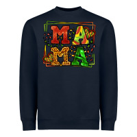 Navy juneteenth leopard frame mama Mother's Day Heavyweight Sweatshirt - LillyAllenDesigns