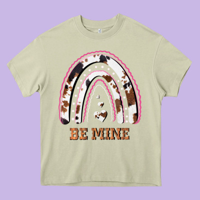 Valentines Day Rainbow, Valentines Day Rainbow Cowhide, Heavy Core Tee Designed By Bettercallsaul