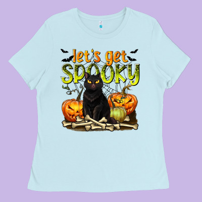 Let's Get Spooky Ladies Tee Designed By Texasbilliewilder
