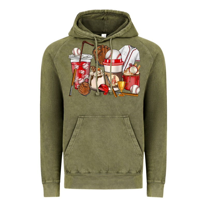 Baseball Coffee Cups Vintage Hoodie by HowdyJamesFarm | Teevron