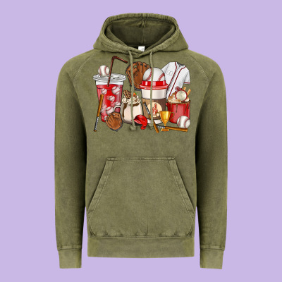 Baseball Coffee Cups Vintage Hoodie Designed By Howdyjamesfarm