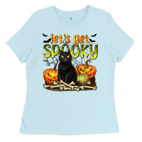 Baby Blue Let's Get Spooky Ladies Tee - texasbilliewilder
