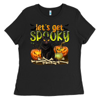 Black Let's Get Spooky Ladies Tee - texasbilliewilder