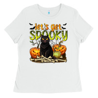 White Let's Get Spooky Ladies Tee - texasbilliewilder