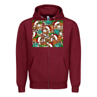 Burgundy santa skeleton christmas tumbler Zipper Hoodie - Artiststas