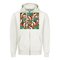 Oatmeal Heather santa skeleton christmas tumbler Zipper Hoodie - Artiststas