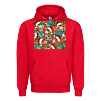 Red santa skeleton christmas tumbler Zipper Hoodie - Artiststas