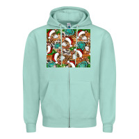 Seafoam santa skeleton christmas tumbler Zipper Hoodie - Artiststas
