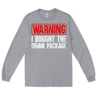 Heather Grey Mens Warning I Bought The Drink Package Cruise Shirts [Men] Long Sleeve Tee - trangStudio