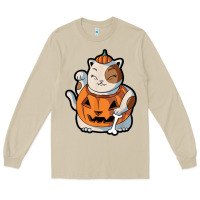 Mushroom cute kawaii maneki neko cat halloween pumpkin costume boys Long Sleeve Tee - trangStudio