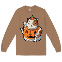 Toasted Coconut cute kawaii maneki neko cat halloween pumpkin costume boys Long Sleeve Tee - trangStudio