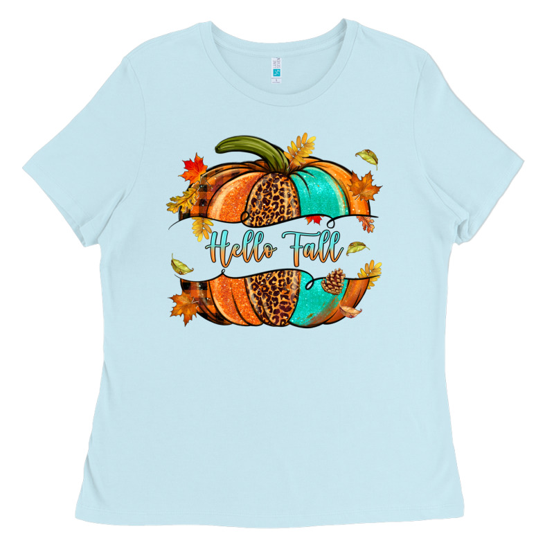 Pumpkin Hello Fall Ladies Tee by NancyCooperArtShop | Teevron