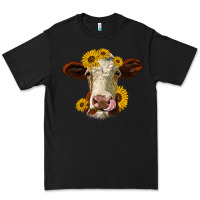 Black hereford cattle sunflowers heifer Premium Tee - Jasminsmagicworld