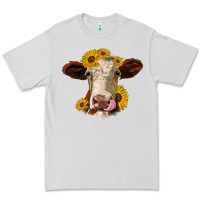 Dove Grey hereford cattle sunflowers heifer Premium Tee - Jasminsmagicworld