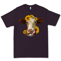 Plum hereford cattle sunflowers heifer Premium Tee - Jasminsmagicworld