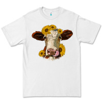 White hereford cattle sunflowers heifer Premium Tee - Jasminsmagicworld