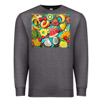 Charcoal Heather summer fruits Premium Sweatshirt - BarkalooDesign