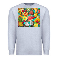 Heather Grey summer fruits Premium Sweatshirt - BarkalooDesign
