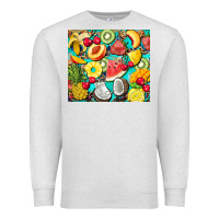 Oatmeal Heather summer fruits Premium Sweatshirt - BarkalooDesign