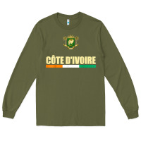 Cote D_ivoire National Flag Ivory Coast Coat Of Arms Gift Long Sleeve Tee | Teevron