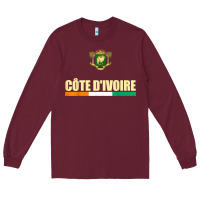 Burgundy Cote d_Ivoire National Flag Ivory Coast Coat Of Arms Gift Long Sleeve Tee - trangStudio