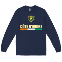 Navy Cote d_Ivoire National Flag Ivory Coast Coat Of Arms Gift Long Sleeve Tee - trangStudio