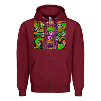 Burgundy Spooky Zipper Hoodie - Artiststas
