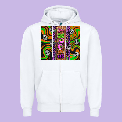 Spooky Zipper Hoodie Designed By Artiststas
