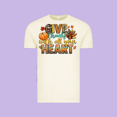 Give Thanks With All Your Heart Vintage Tee Designed By Cowgirlartshop