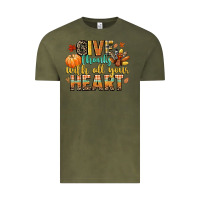 Vintage Olive give thanks with all your heart Vintage Tee - CowGirlArtShop