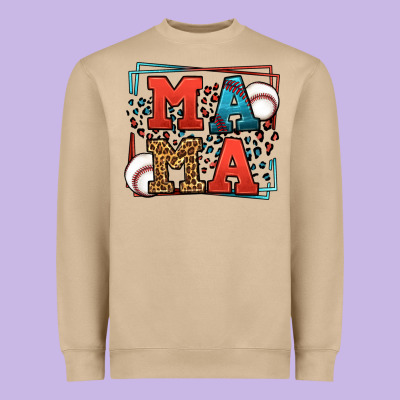 Leopard Baseball Mama Mother's Day Heavyweight Sweatshirt Designed By Lillyallendesigns