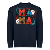 Navy leopard baseball mama Mother's Day Heavyweight Sweatshirt - LillyAllenDesigns