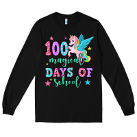 Black hundred magical days of school unicorn Long Sleeve Tee - OliviaCreatesArt