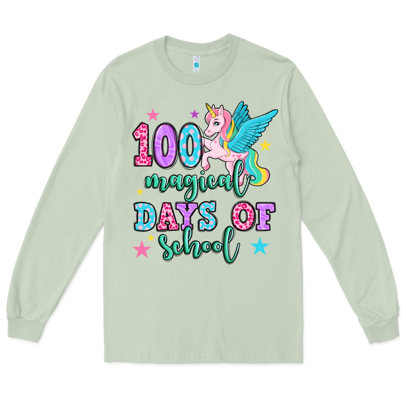 Hundred Magical Days Of School Unicorn Long Sleeve Tee by OliviaCreatesArt | Teevron