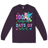 Plum hundred magical days of school unicorn Long Sleeve Tee - OliviaCreatesArt