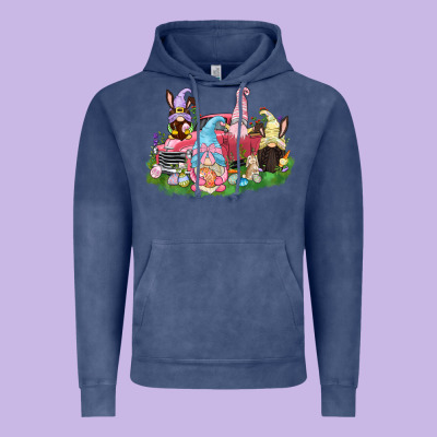 Easter Gnomies Truck  Easter Day Vintage Hoodie Designed By Cowgirlartshop