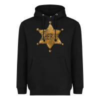 Black sheriff star Heavyweight Hoodie - BarkalooDesign